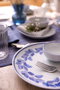 Hermia Juego de Desayuno de 14 Piezas en Porcelana Azul